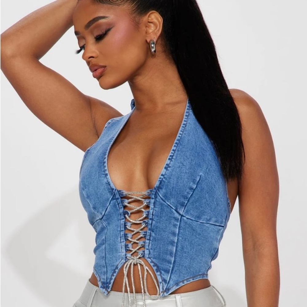“Giving Looks “ Denim top